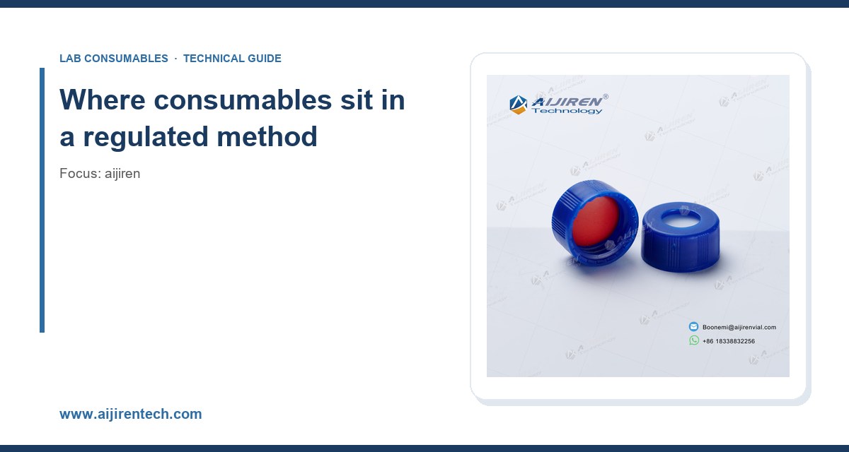 Where consumables sit in a regulated method