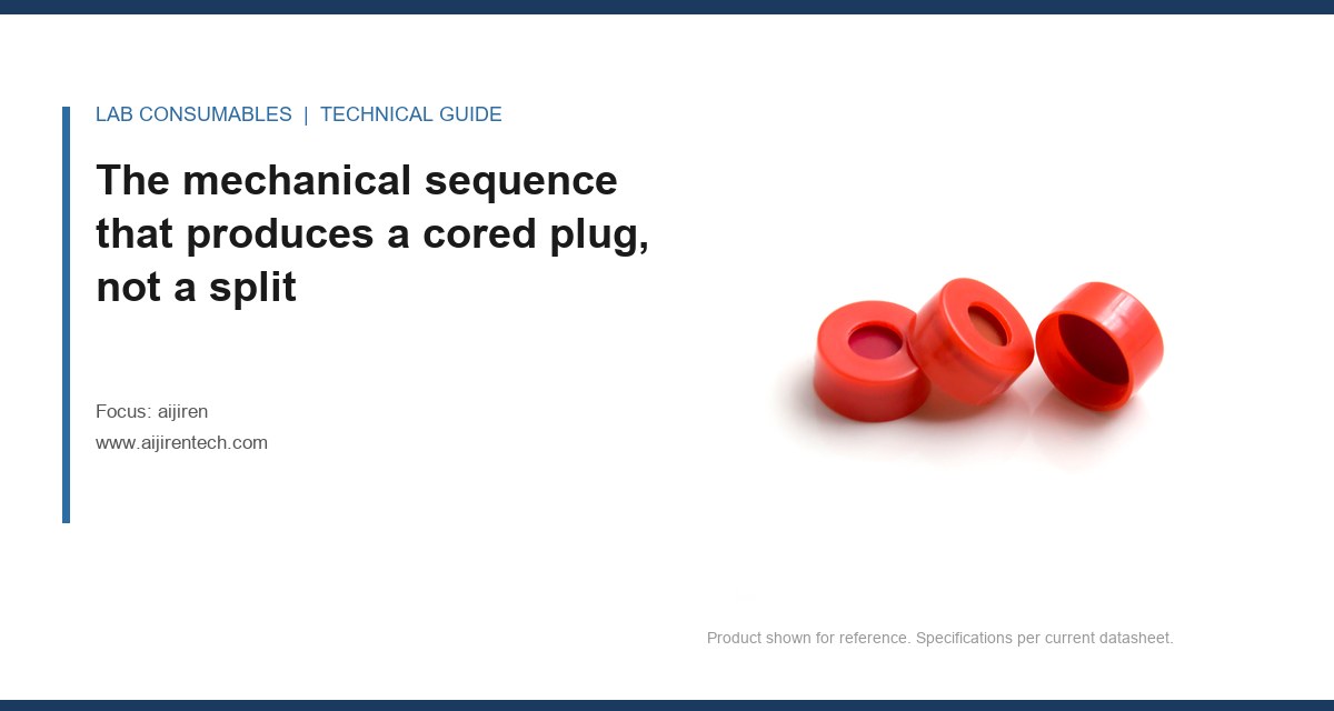 The mechanical sequence that produces a cored plug, not a split