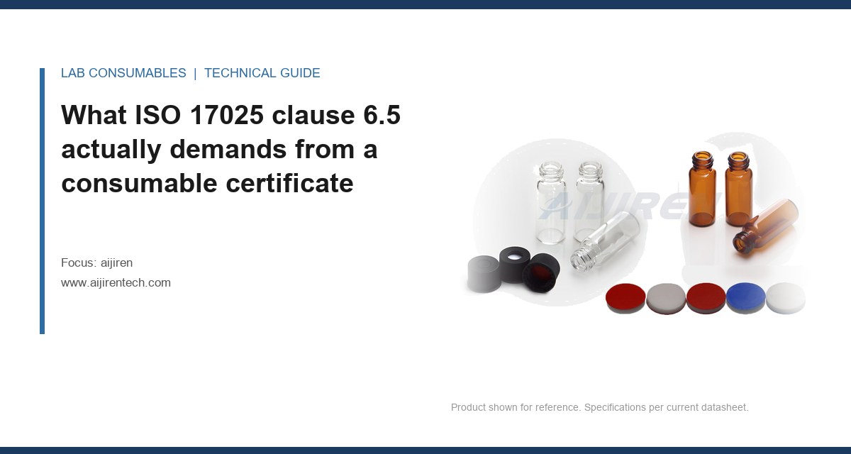 What ISO 17025 clause 6.5 actually demands from a consumable certificate