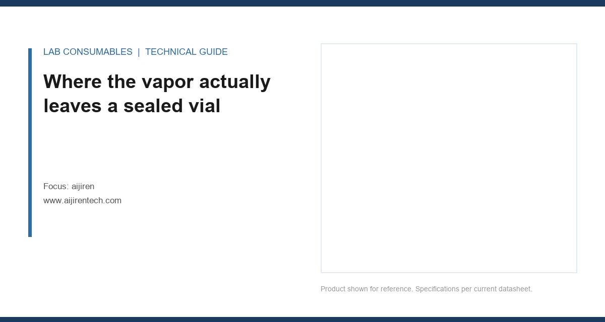 Where the vapor actually leaves a sealed vial